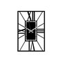 Wallity Reloj de pared metálico Striped en negro